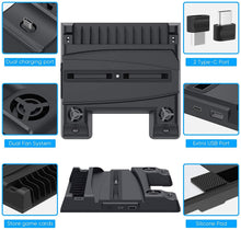 
                        
                          Load image into Gallery viewer, Vertical Stand with Cooling Fan for PS5 Console and Playstation 5 Digital Edition - JOY2ESpree
                        
                      