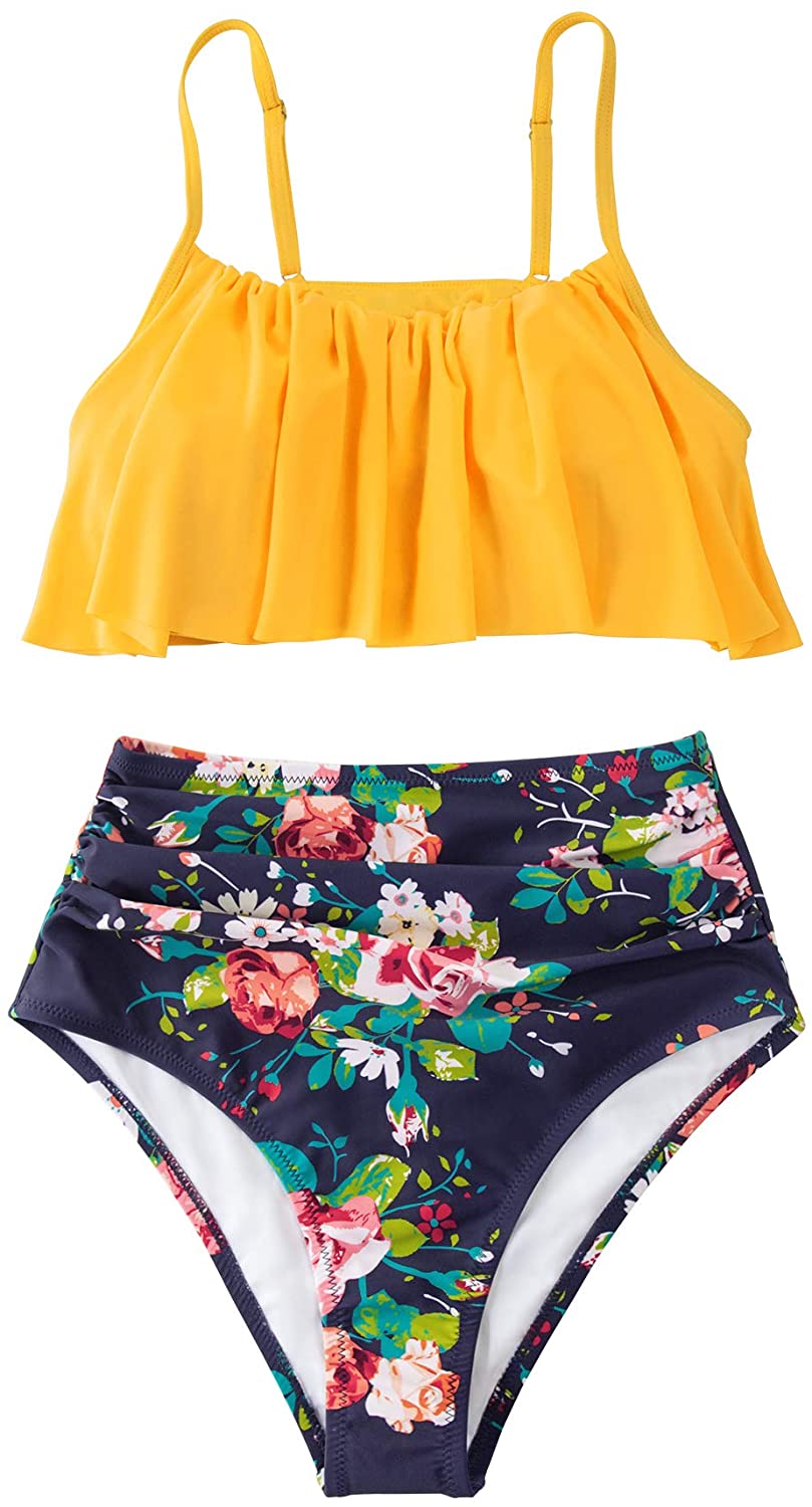 CUPSHE Women's High Waisted Falbala Bikini Set