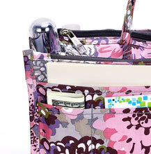 
                        
                          Load image into Gallery viewer, BTSKY New Printing Handbag Organizers Inside Purse Insert-High Capacity 13 Pockets Bag Tote Organizer with Handle Peacock Flower
                        
                      