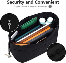 
                        
                          Load image into Gallery viewer, bridawn Nylon Tote Organizer Purse Insert Pocketbook Organizer Insert Handbag Divider with Handles Zipper Closure
                        
                      