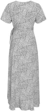 
                        
                          Load image into Gallery viewer, Miessial Women's Summer Chiffon V Neck Ruffle Maxi Dress Polka Dot Long Beach Wrap Dress
                        
                      