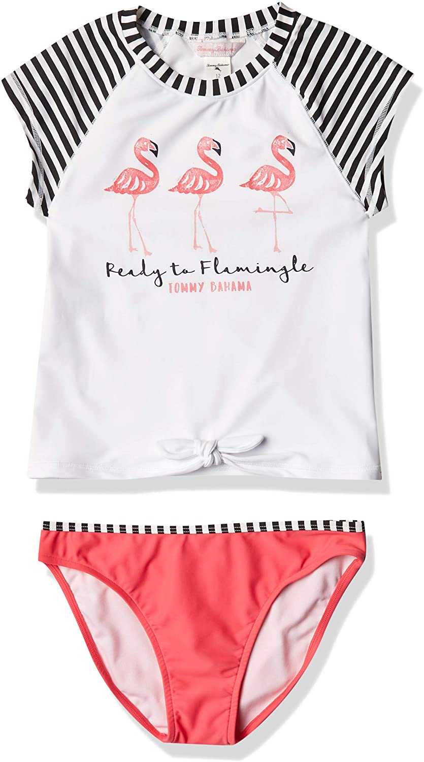 Tommy Bahama Girls' 2-Piece Rashguard and Swim Bottoms Set