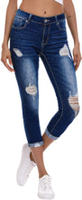
                        
                          गैलरी व्यूवर में इमेज लोड करें, Resfeber Women's Ripped Boyfriend Jeans Cute Distressed Jeans Stretch Skinny Jeans with Hole
                        
                      