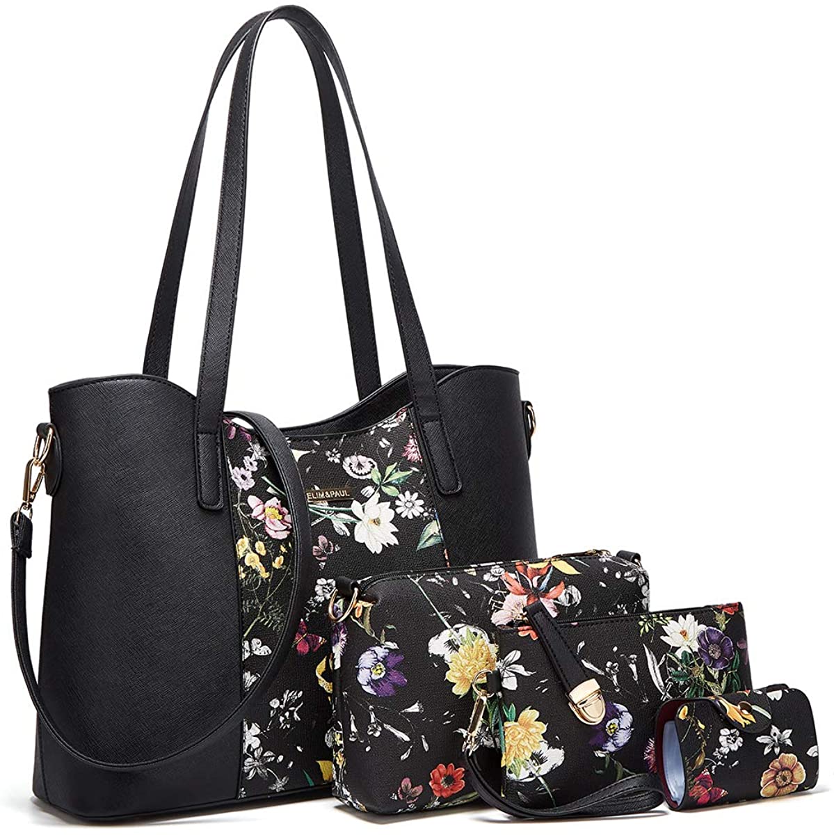 Women Fashion Handbags Wallet Tote Bag Shoulder Bag Top Handle Satchel Purse Set 4pcs