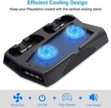 
                        
                          Load image into Gallery viewer, Vertical Stand with Cooling Fan for PS5 Console and Playstation 5 Digital Edition - JOY2ESpree
                        
                      