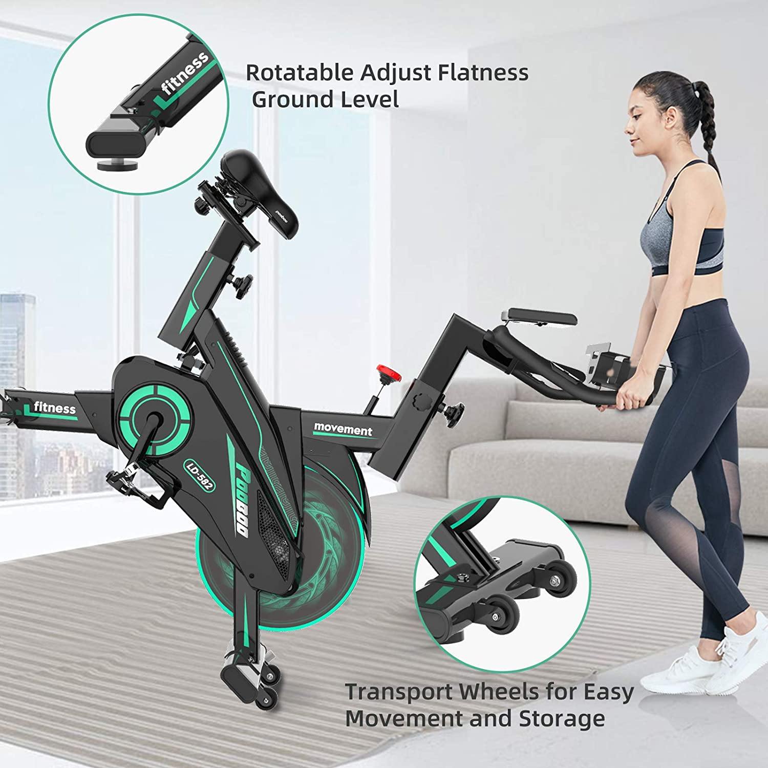 pooboo Exercise Bike, Indoor Cycling Bike Stationary Belt Drive - JOY2ESpree