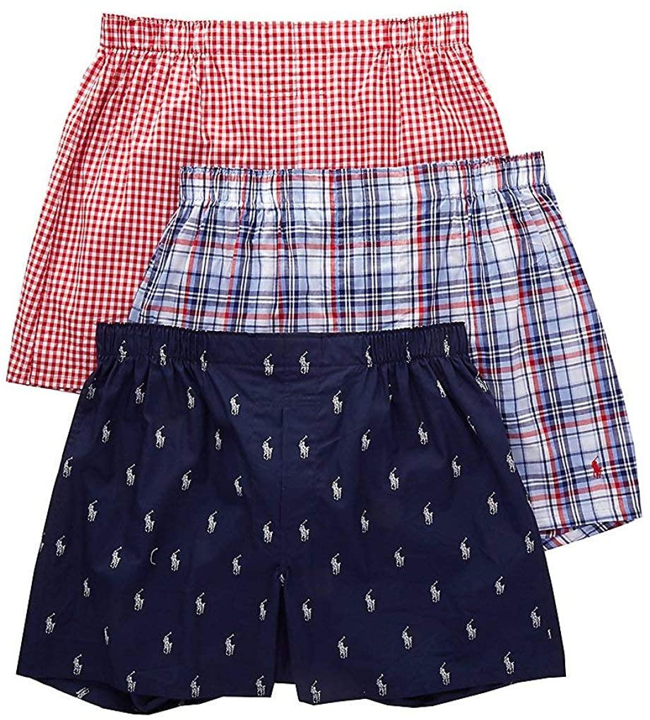 Polo Ralph Lauren Men's 3-Pack Classic Fit Packaged Woven Boxers