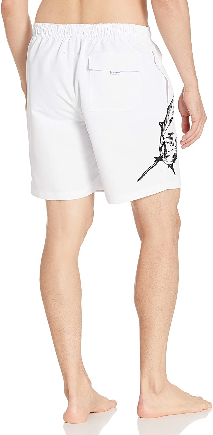 Calvin Klein Men's 7 Inch Elastic Waist Quick Dry Swim Trunk