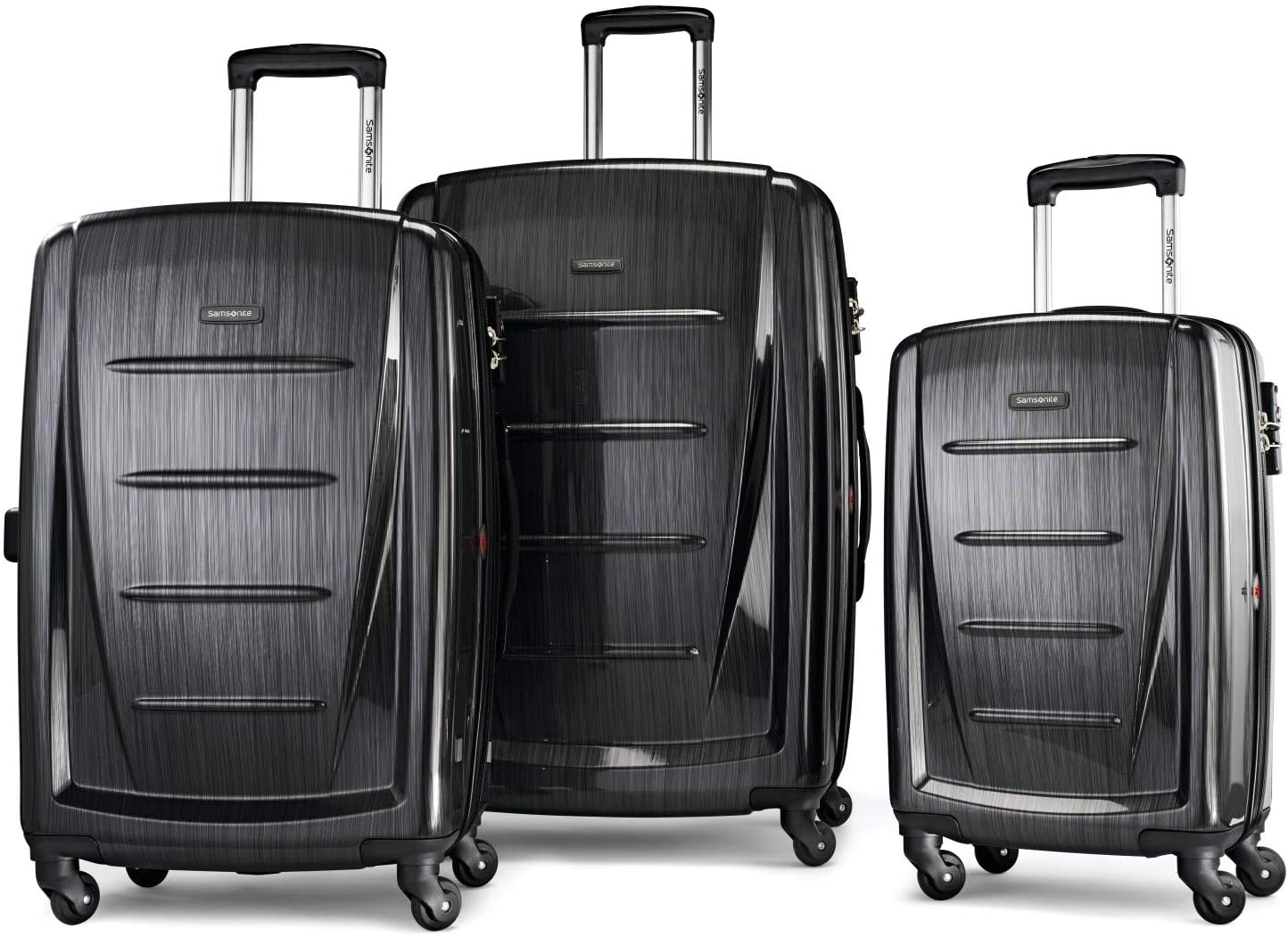 Samsonite Winfield 2 Hardside Expandable Luggage with Spinner Wheels, Charcoal, Checked-Large 28-Inch