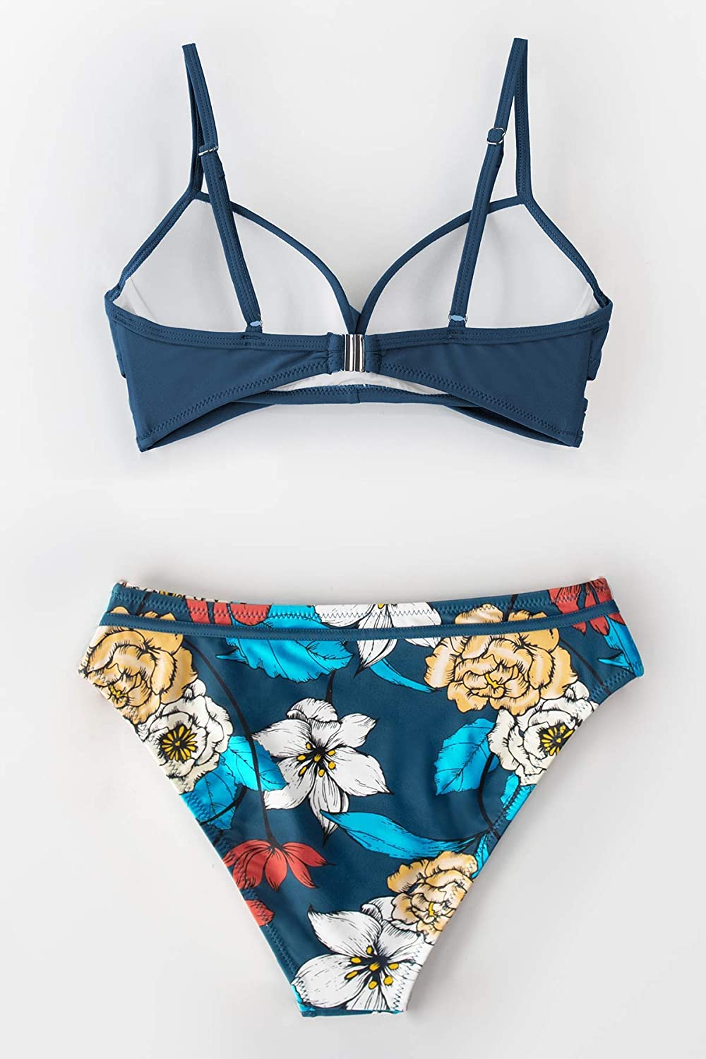 CUPSHE Women's Wrap Top Floral Bottom Bathing Suit Two Piece Sexy Swimsuit