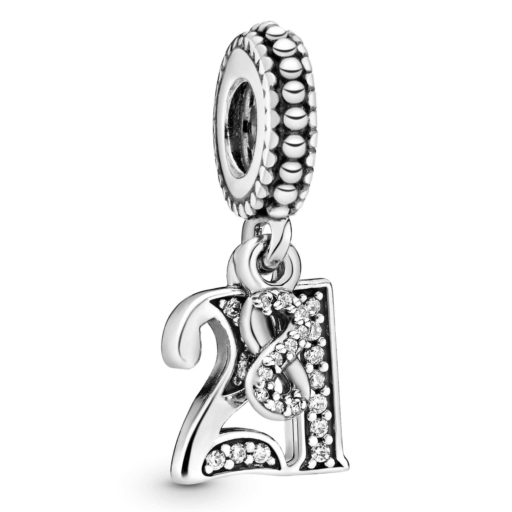 Pandora Jewelry 21 Years of Love Cubic Zirconia Charm in Sterling Silver - JOY2ESpree