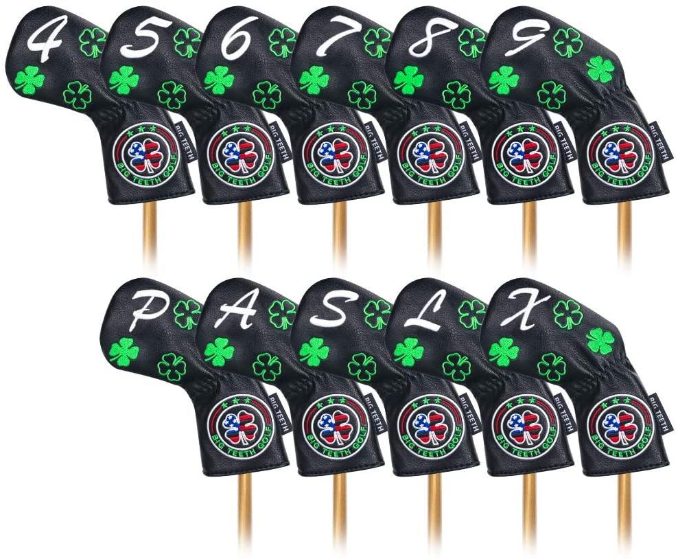 Golf Iron Head Covers 11Pcs Golf Club Protector Lucky Clover for Titleist Callaway Taylormade - JOY2ESpree
