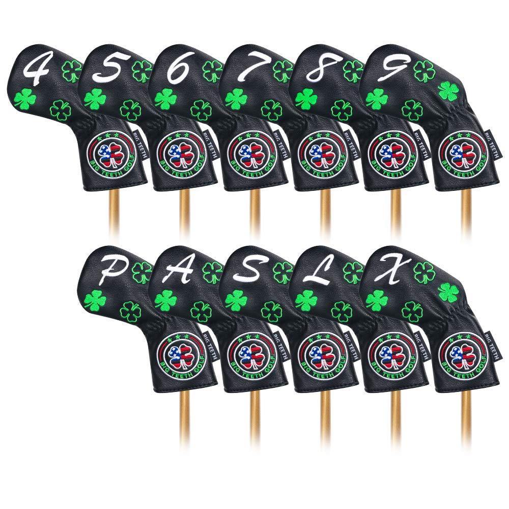 Golf Iron Head Covers 11Pcs Golf Club Protector Lucky Clover for Titleist Callaway Taylormade - JOY2ESpree