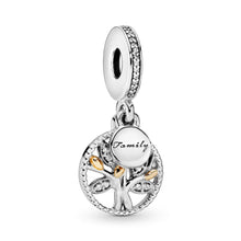 
                        
                          Load image into Gallery viewer, Pandora Jewelry Sparkling Family Tree Dangle Cubic Zirconia Charm in Sterling Silver and 14K Yellow Gold - JOY2ESpree
                        
                      