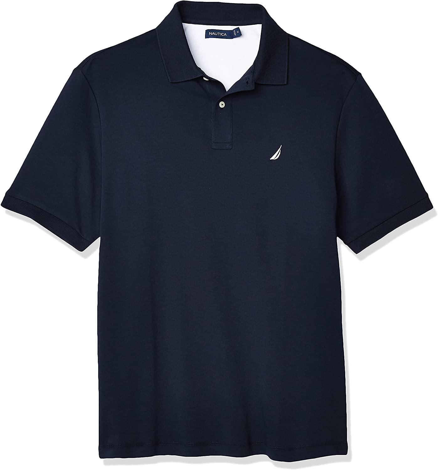 Nautica Men's Classic Fit Short Sleeve Solid Soft Cotton Polo Shirt - JOY2ESpree