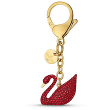 
                        
                          Load image into Gallery viewer, Swarovski Swan Gold Plated Red Bag Charm,3.25" x 1.13" x.13" - JOY2ESpree
                        
                      