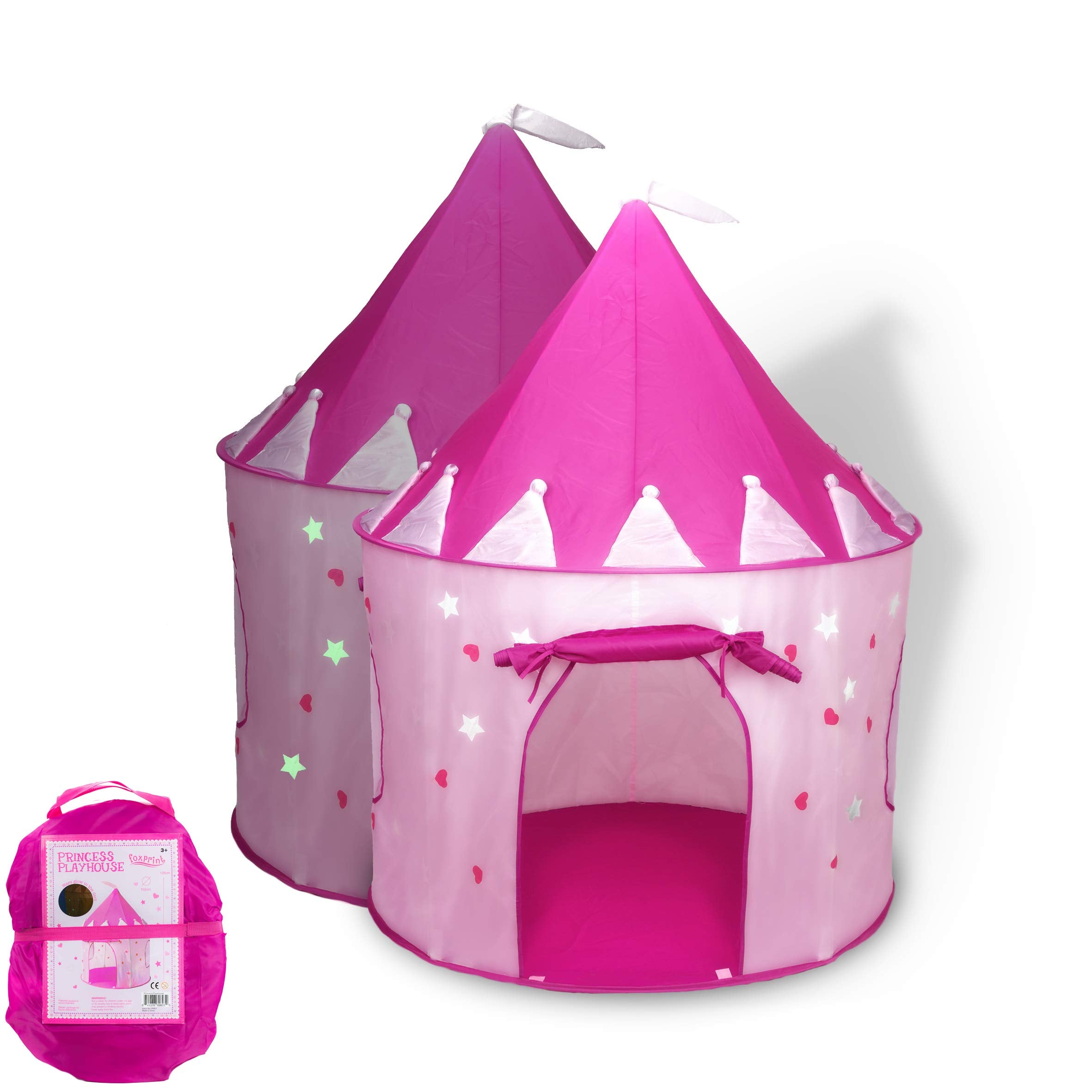 Foxprint Princess Castle Play Tent With Glow In The Dark Stars