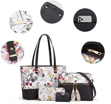 
                        
                          Load image into Gallery viewer, Women Fashion Handbags Wallet Tote Bag Shoulder Bag Top Handle Satchel Purse Set 4pcs
                        
                      