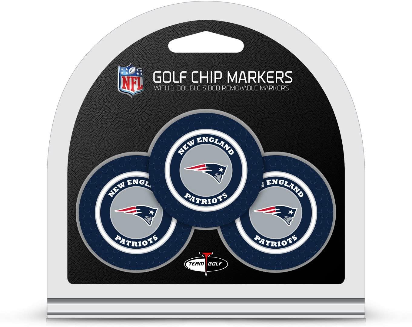 Team Golf NFL Golf Chip Ball Markers (3 Count), Poker Chip Size with Pop Out Smaller Double-Sided Enamel Markers - JOY2ESpree