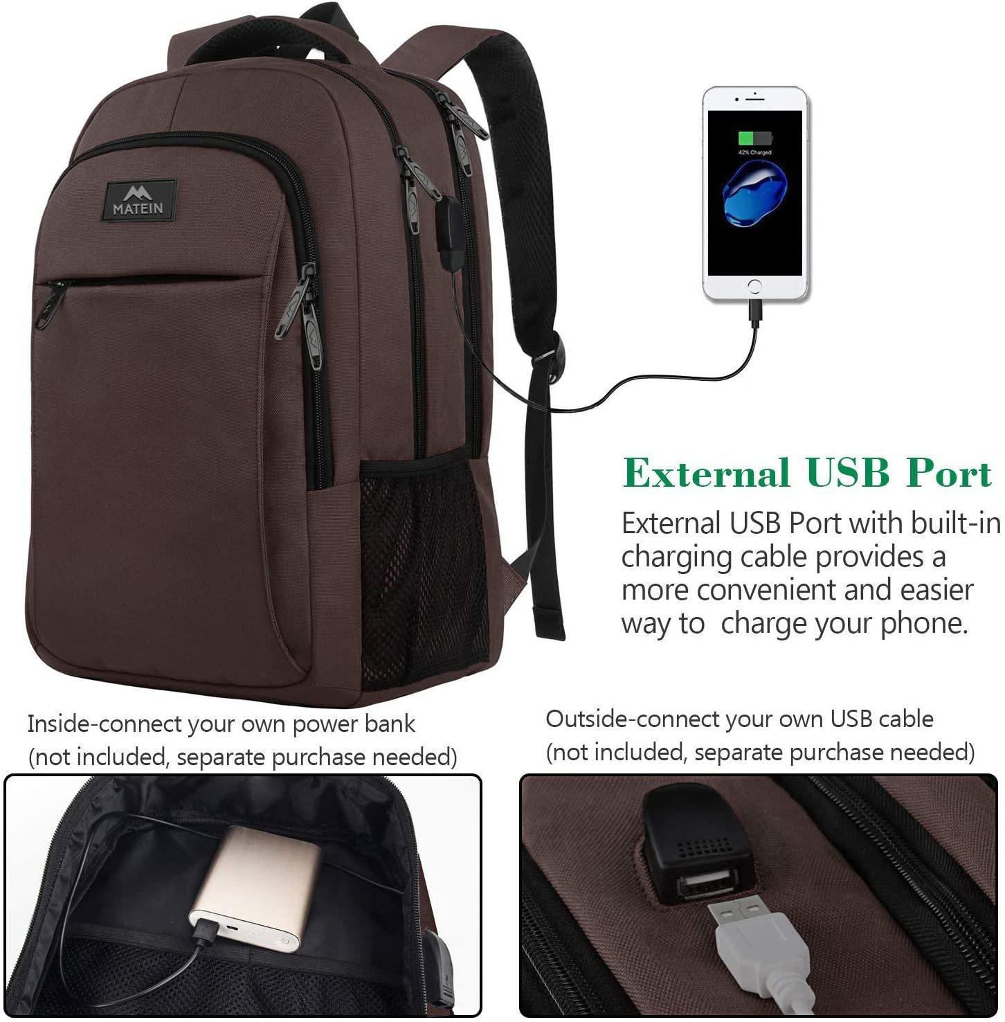 Matein Travel Laptop Backpack, Business Anti Theft Slim Durable Laptops Backpack - JOY2ESpree