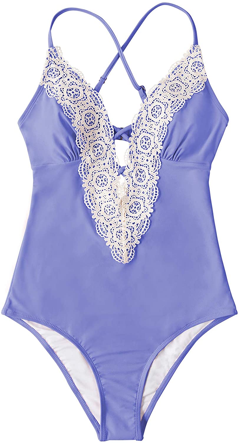 CUPSHE Fashion Women's Ladies Vintage Lace Bikini Sets Beach Swimwear Bathing Suit
