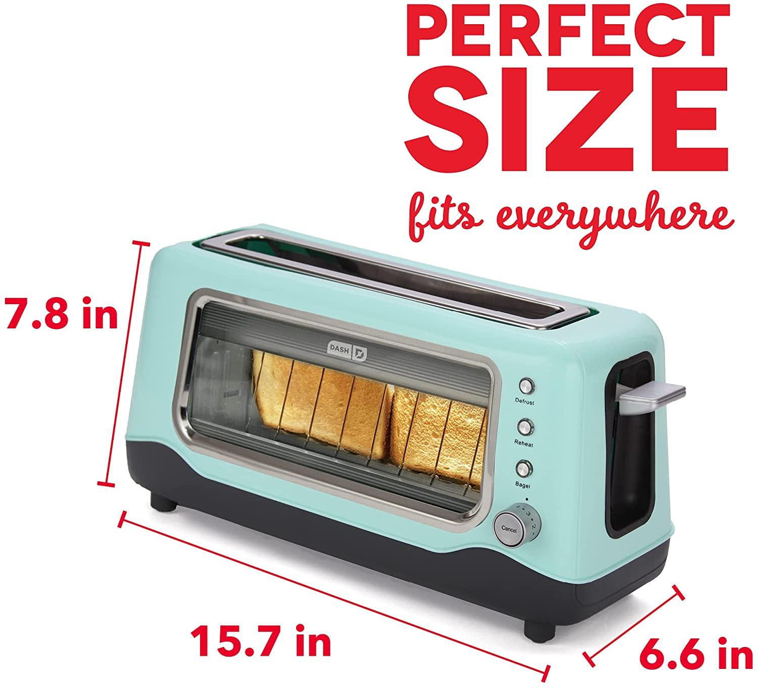 Dash Clear View Toaster: Extra Wide Slot Toaster with Stainless Steel Accents + See Through Window - JOY2ESpree