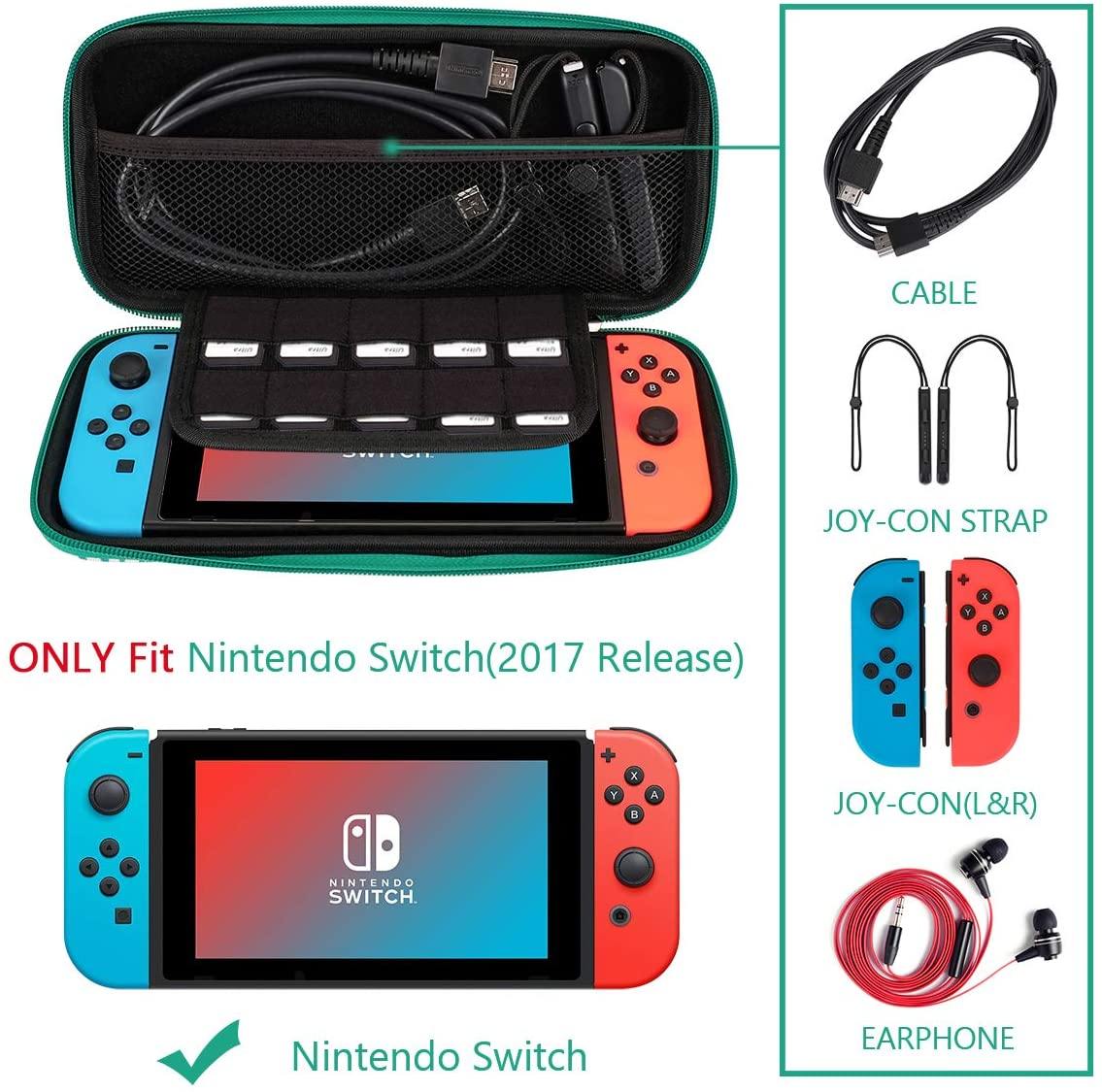 Carrying Case for Nintendo Switch,Travel Carry Cover Hard Shell Storage for Leaf Crossing NS Console and Accessories - JOY2ESpree