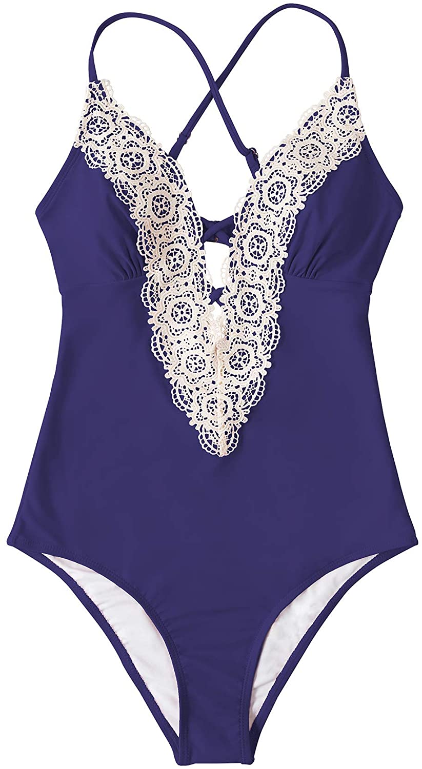 CUPSHE Fashion Women's Ladies Vintage Lace Bikini Sets Beach Swimwear Bathing Suit