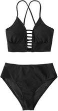 
                        
                          Load image into Gallery viewer, CUPSHE Women’s Bikini Swimsuit Floral Print Lace Up Strappy Two Piece Bathing Suit
                        
                      