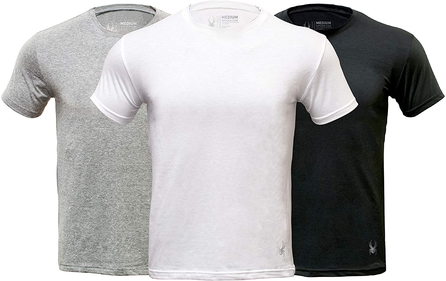 Spyder Crew Neck Mens Undershirts/Ultra Soft 95% Cotton Stretch T-Shirt