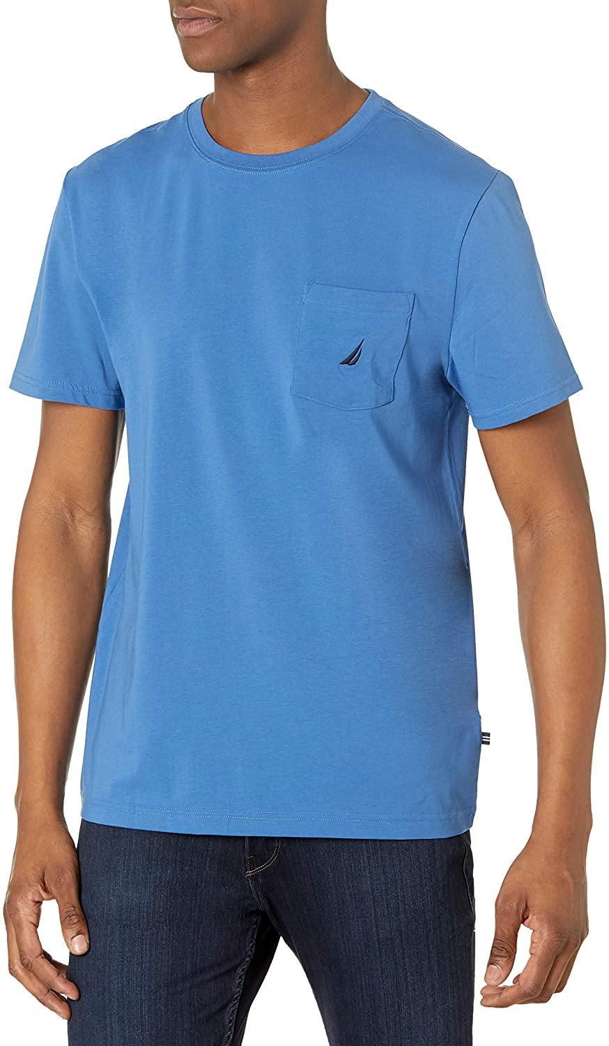Nautica Men's Solid Crew Neck Short-Sleeve Pocket T-Shirt - JOY2ESpree