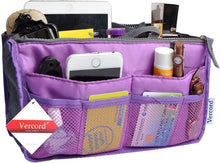 
                        
                          Load image into Gallery viewer, Vercord Purse Organizer Insert for Handbags Bag Organizers Inside Tote Pocketbook Women Nurse Nylon 13 Pockets Black Medium
                        
                      