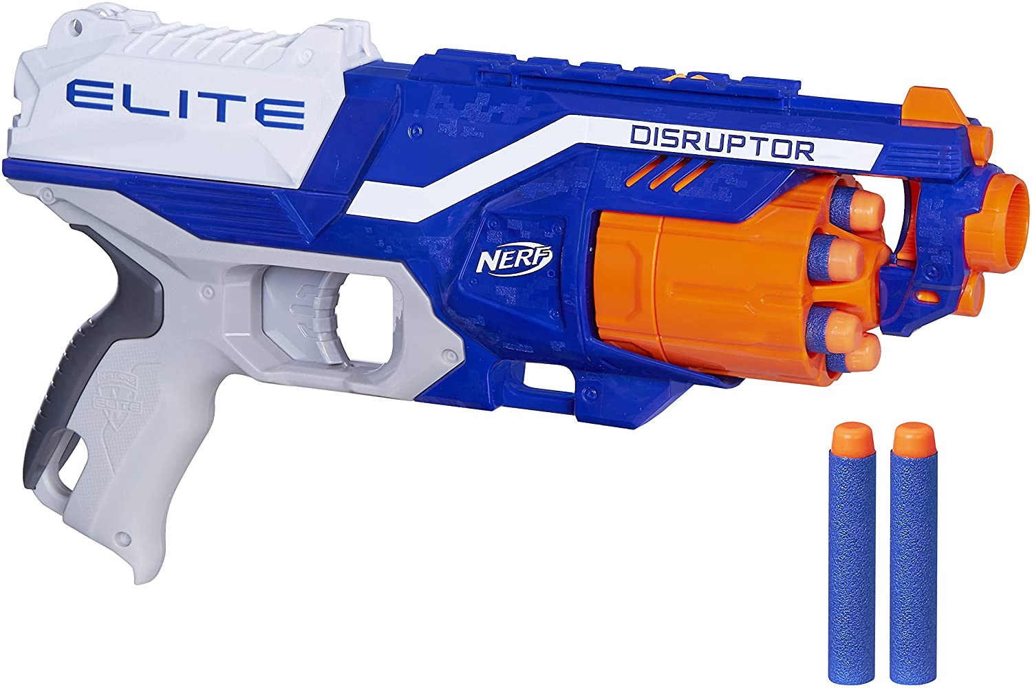 Nerf Disruptor Elite Blaster -- 6-Dart Rotating Drum, Slam Fire, Includes 6 Official Nerf Elite Darts -- For Kids, Teens, Adults