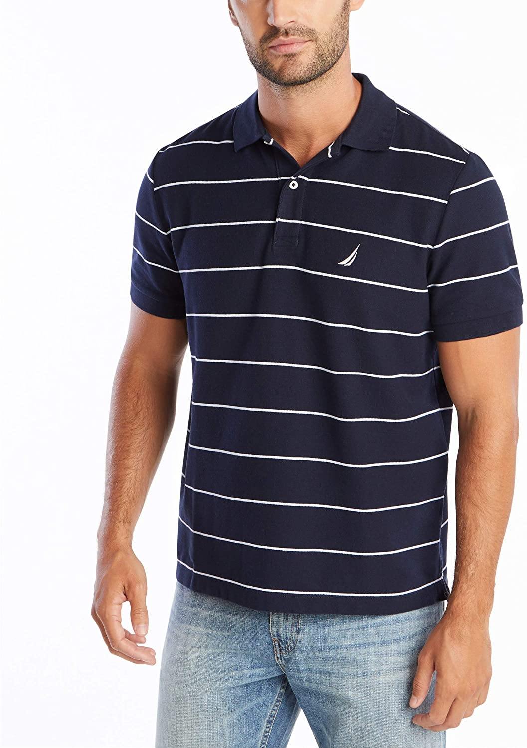 Nautica Men's Classic Short Sleeve Striped Polo T-Shirt - JOY2ESpree