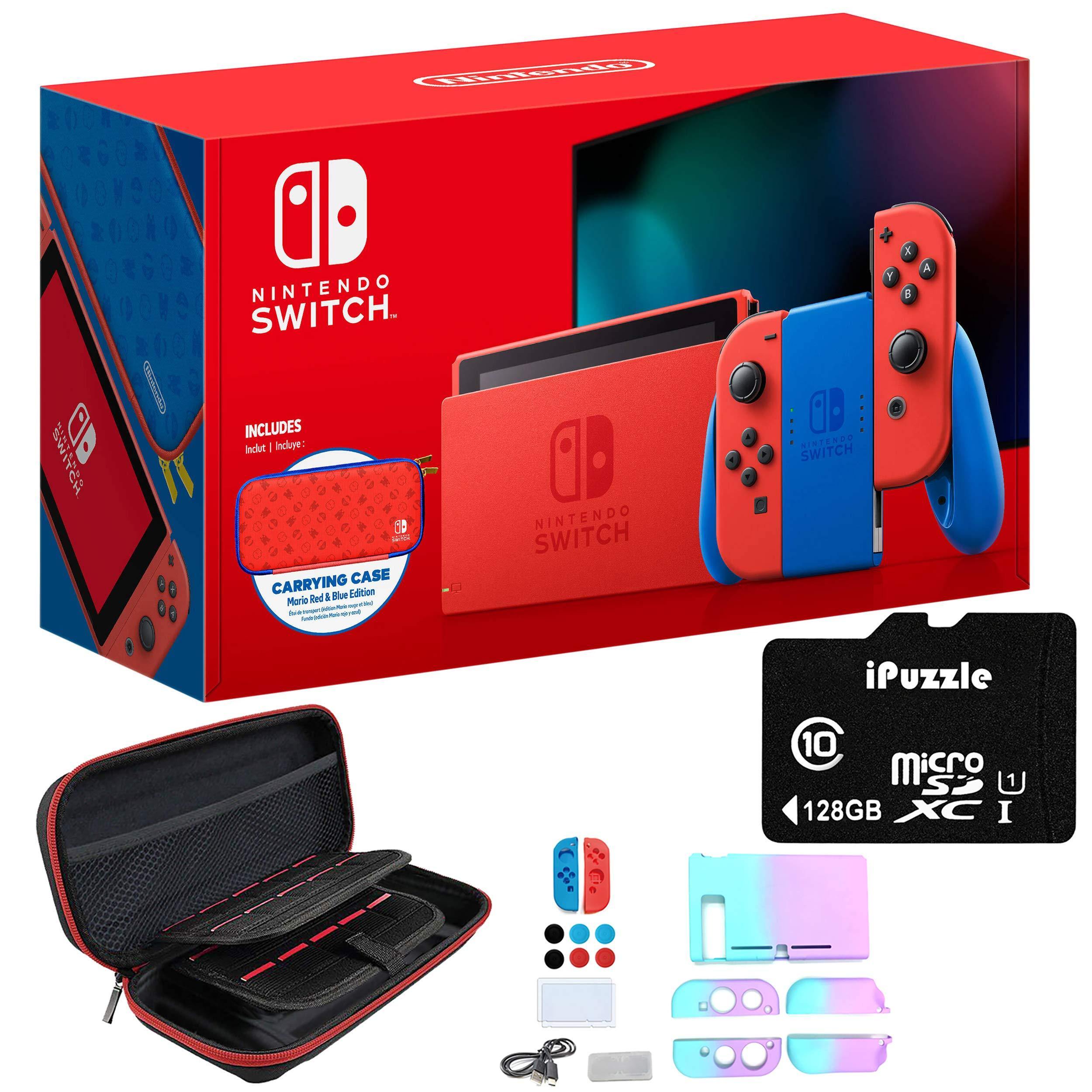 Newest Nintendo Switch Mario Red & Blue Edition with Red Joy-Con - 6.2" Touchscreen LCD Display - JOY2ESpree