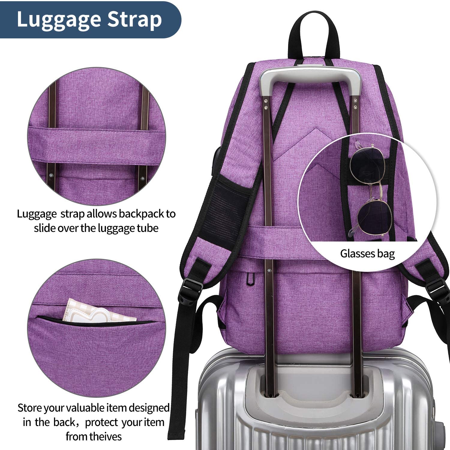 Laptop Backpack,Business Travel Anti Theft Backpack for Men Women with USB Charging Port