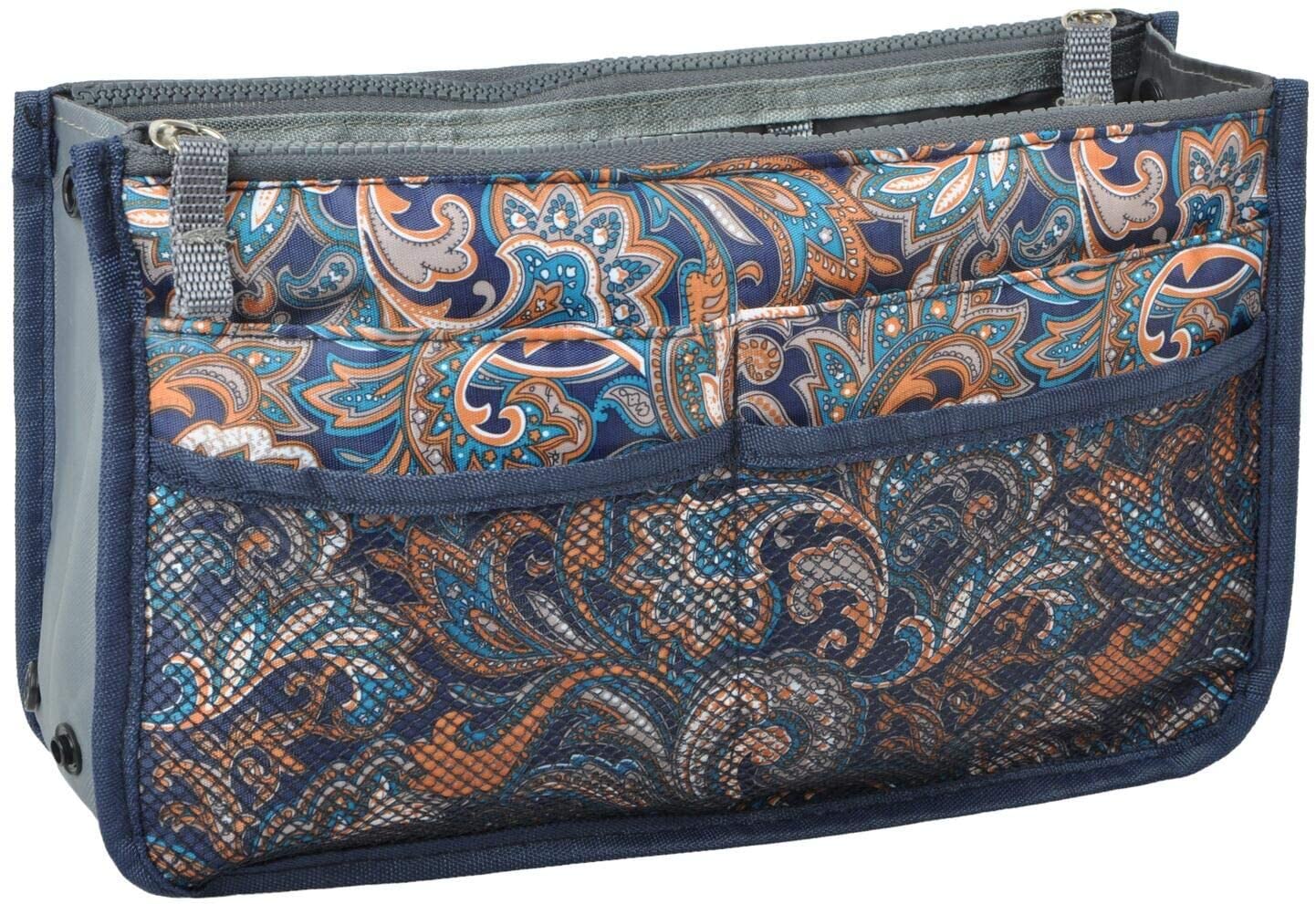 Vercord Purse Organizer Insert for Handbags Bag Organizers Inside Tote Pocketbook Women Nurse Nylon 13 Pockets Black Medium