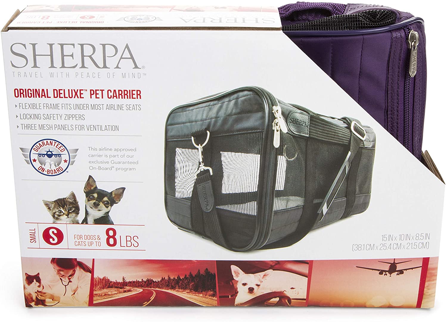 Sherpa Original Deluxe Airline Approved Pet Carrier, Medium, Black
