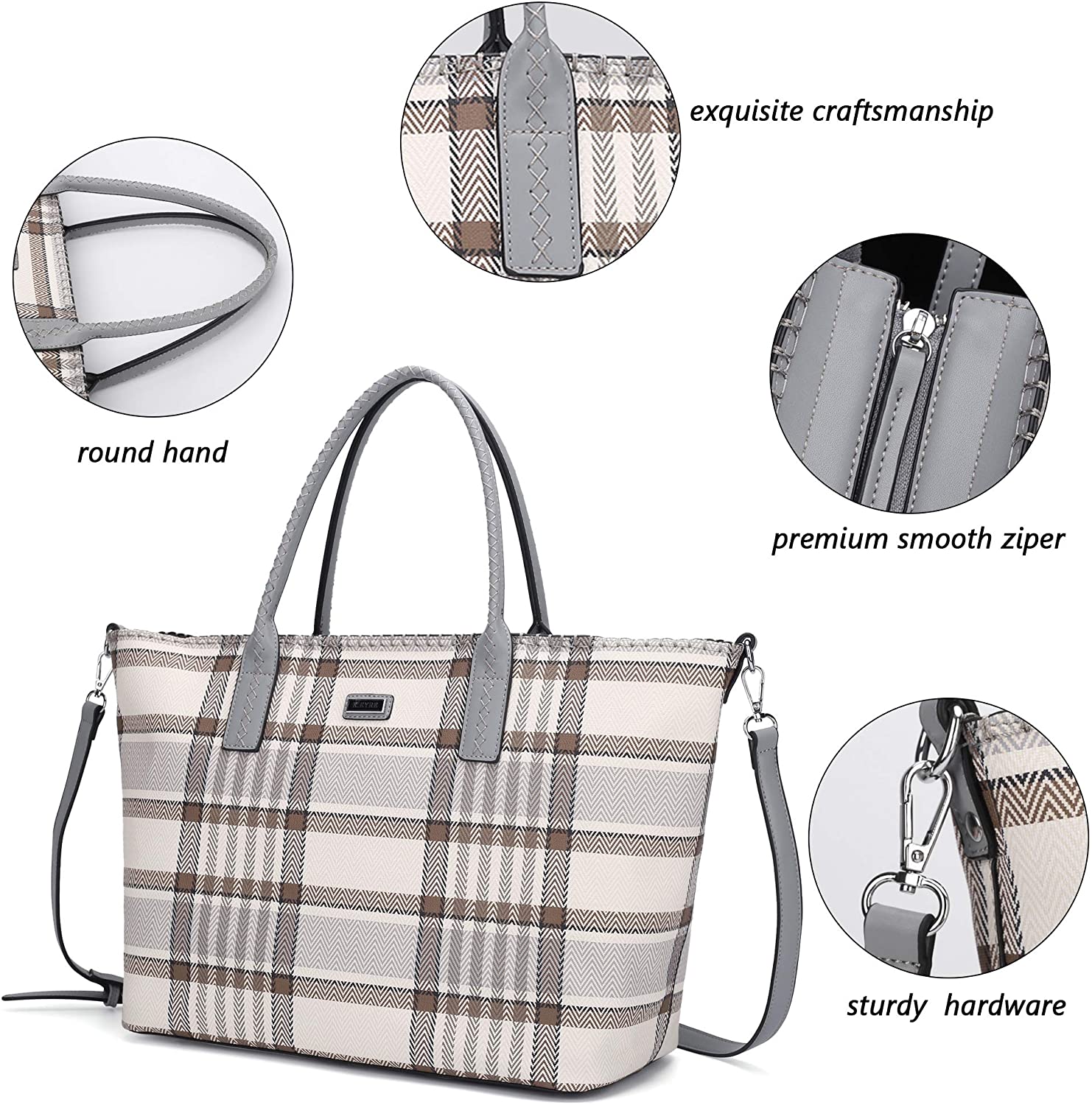 K.EYRE Women's Soft Faux Leather Tote Bag Purse Handbags Wallet Tote Shoulder Bag Purse Large Capacity