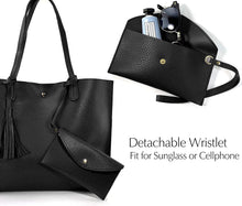 
                        
                          Load image into Gallery viewer, Minimalist Clean Cut Pebbled Faux Leather Tote Womens Shoulder Handbag
                        
                      