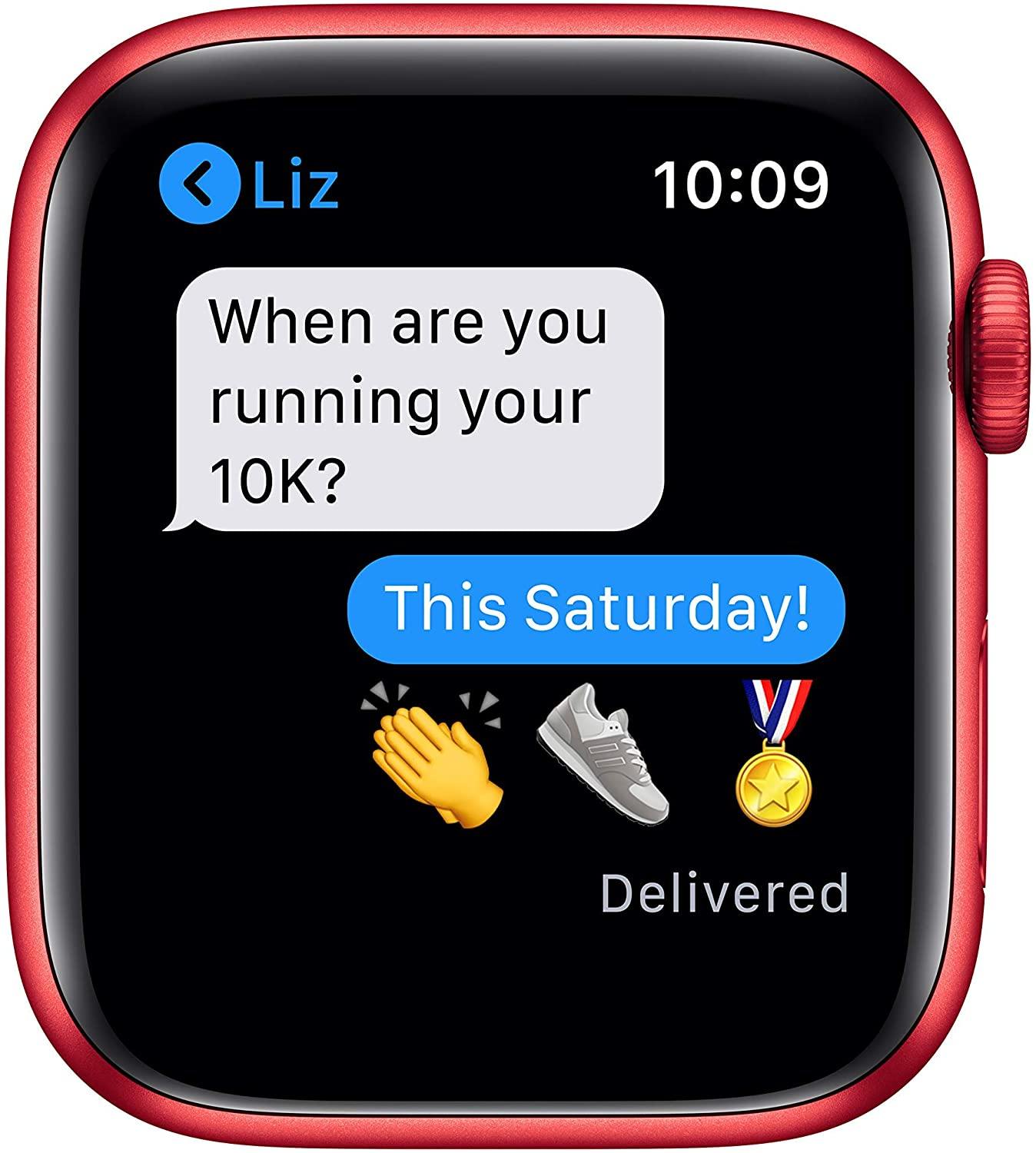 Apple Watch Series 6 (GPS, 44mm) - Space Gray Aluminum Case with Black Sport Band (Renewed) - JOY2ESpree