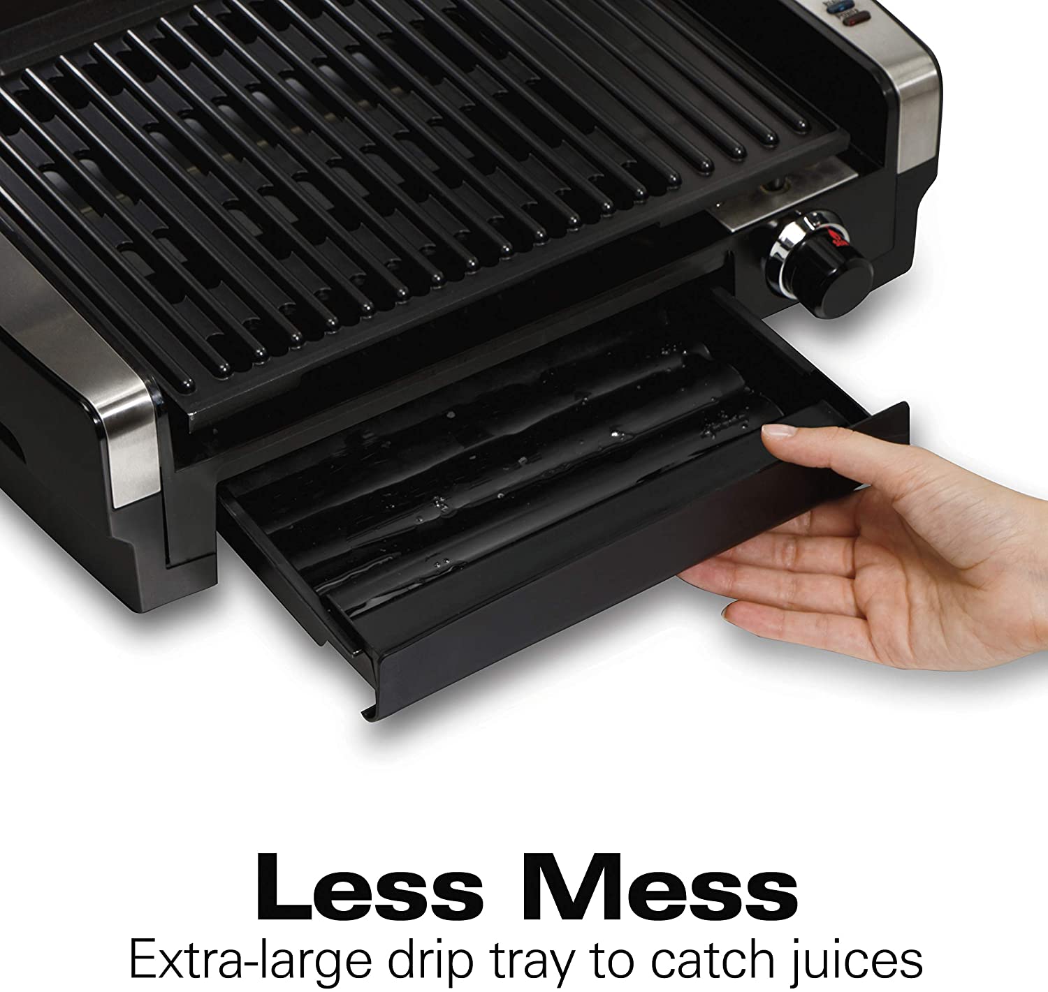 Hamilton Beach Electric Indoor Searing Grill with Viewing Window and Removable Easy-to-Clean Nonstick Plate - JOY2ESpree