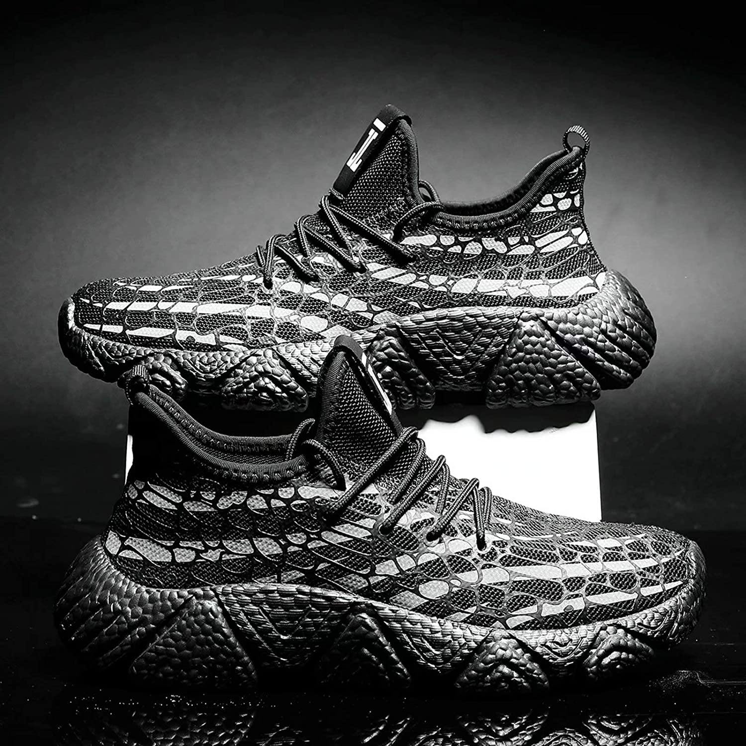 KEEZMZ Men's Running Shoes Fashion Breathable Sneakers Mesh Soft Sole Casual Athletic Lightweight