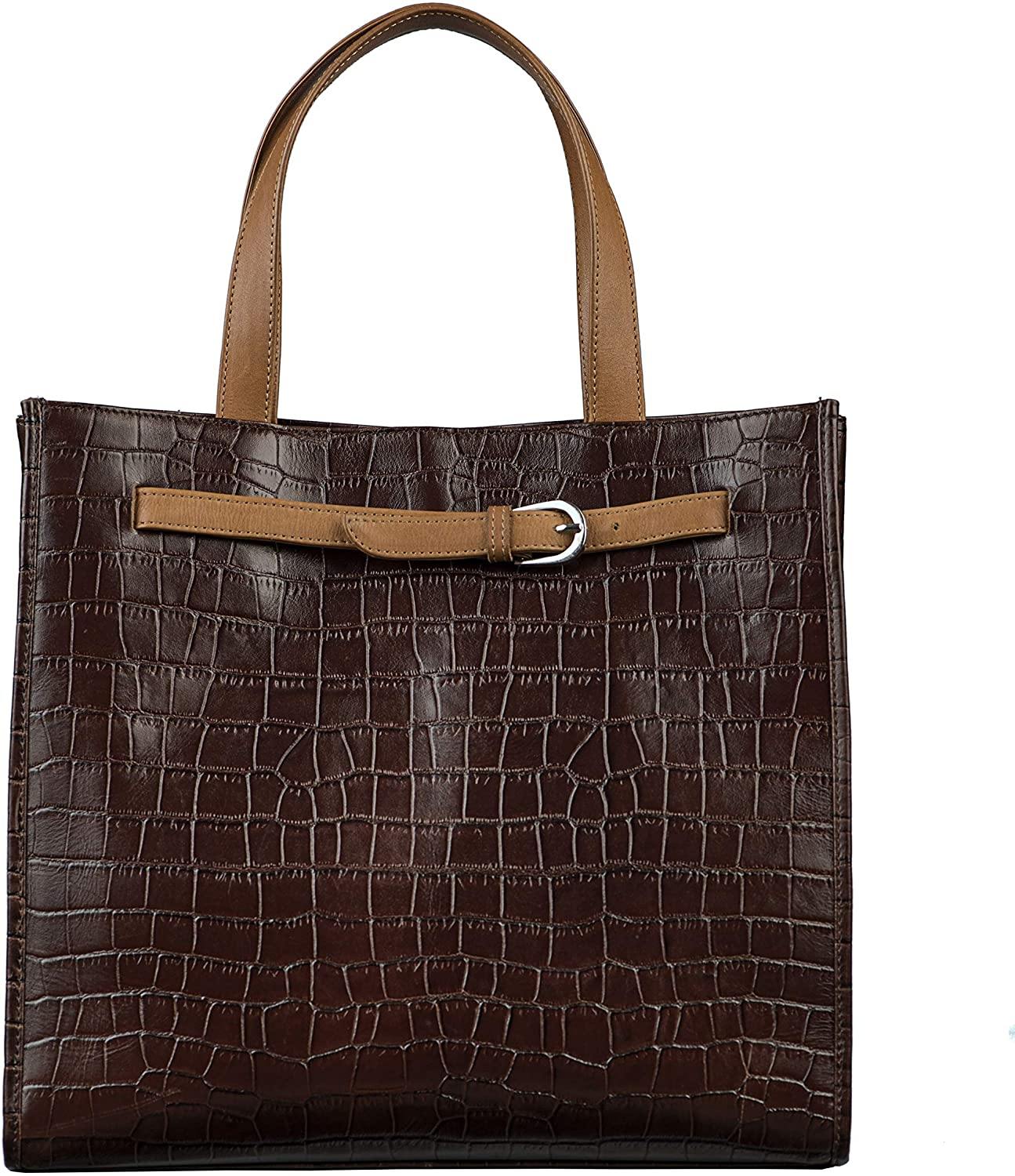 Antonio Valeria Emma Croco Print Leather Tote Bag For Women - JOY2ESpree