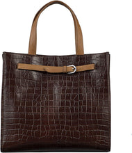 
                        
                          Load image into Gallery viewer, Antonio Valeria Emma Croco Print Leather Tote Bag For Women - JOY2ESpree
                        
                      