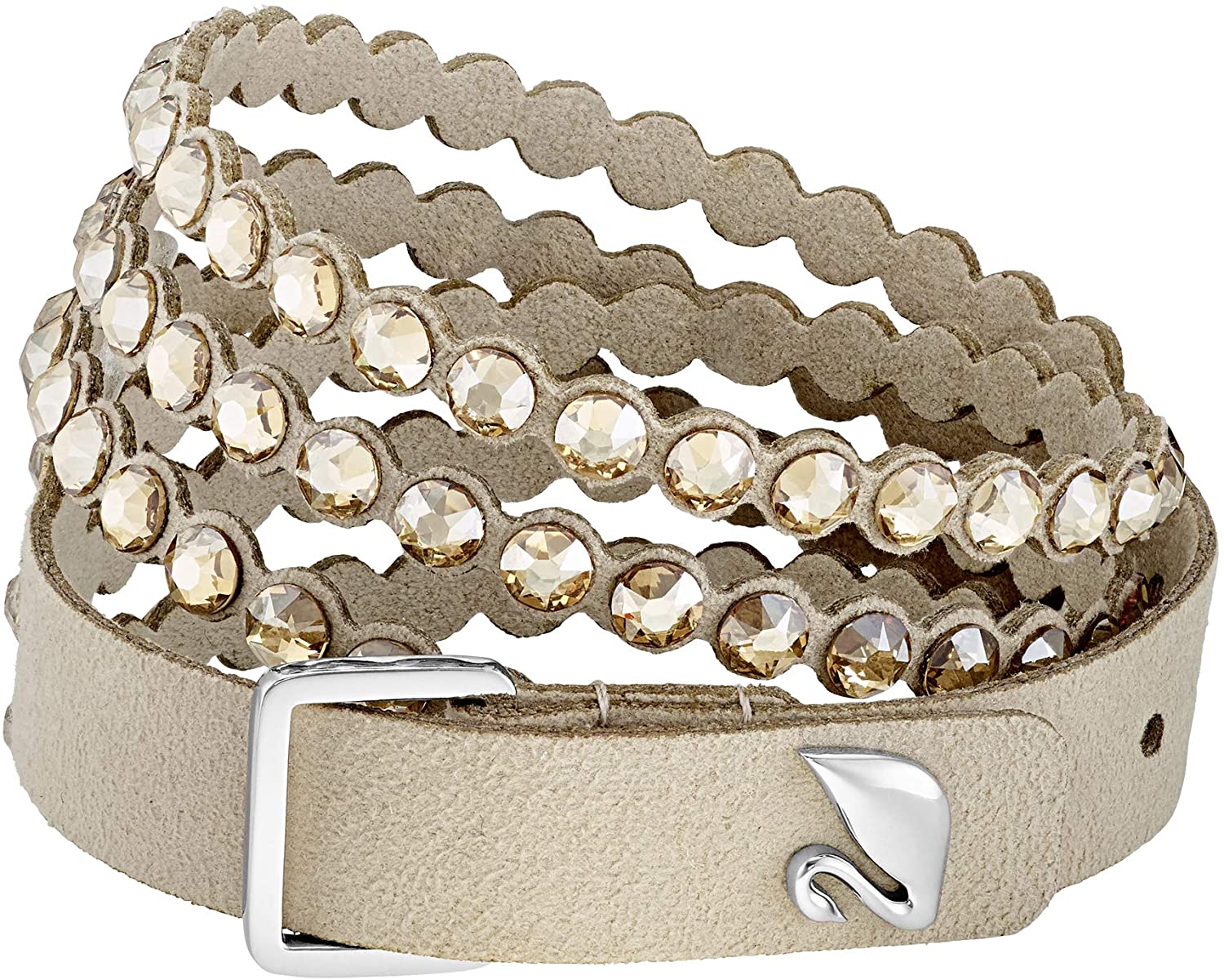 SWAROVSKI Women's Leather Look Crystal Power Bracelet Collection - JOY2ESpree