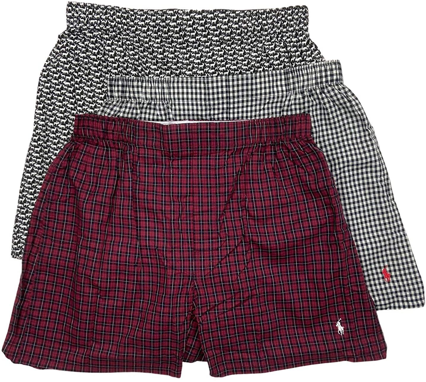 Polo Ralph Lauren Men's 3-Pack Classic Fit Packaged Woven Boxers