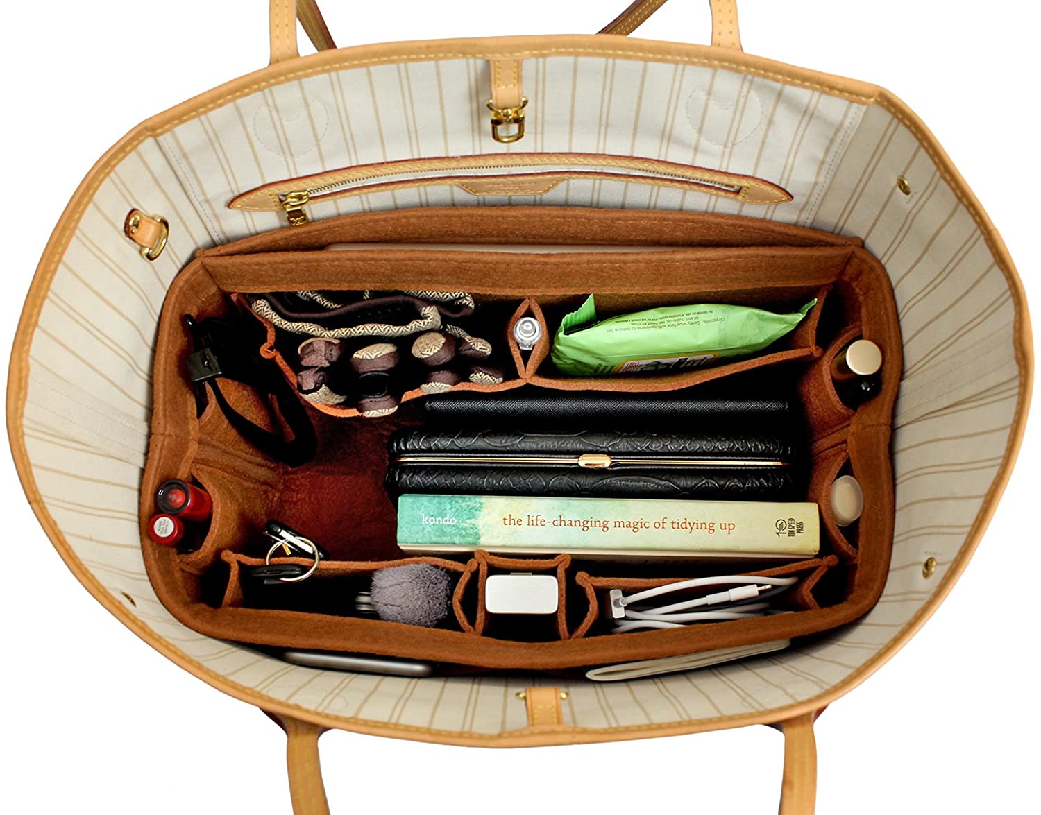 Pelikus Felt Purse & Tote Organizer Insert/Multi-Pocket Handbag Shaper