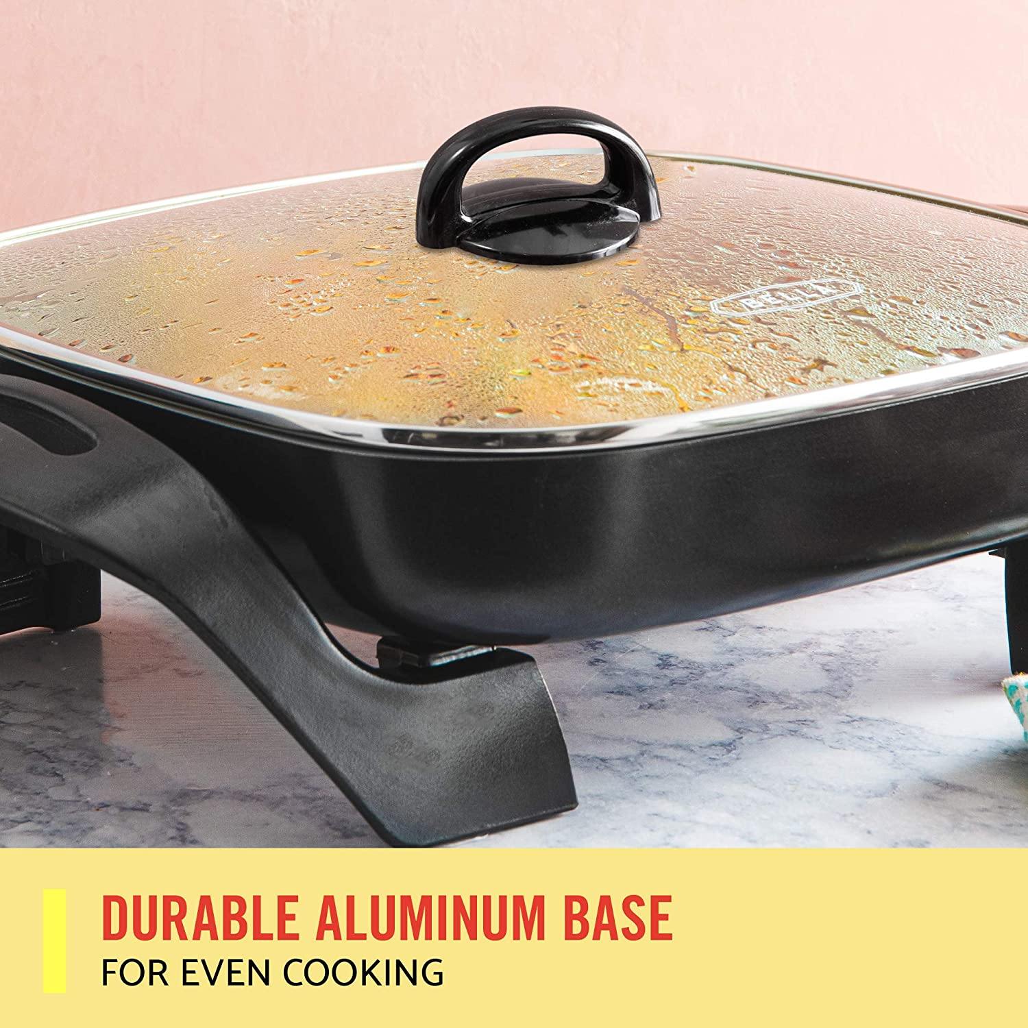 BELLA Electric Ceramic Titanium Skillet, Roast, Fry and Steam, Healthy-Eco Non-stick Coating, Convenient Easy Clean Up - JOY2ESpree