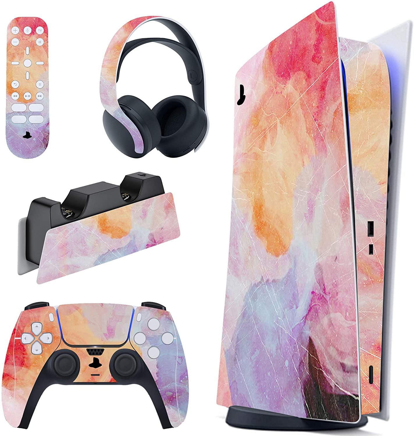 PlayVital Blue Nebula Full Set Skin Decal for PS5 Console Digital Edition - JOY2ESpree
